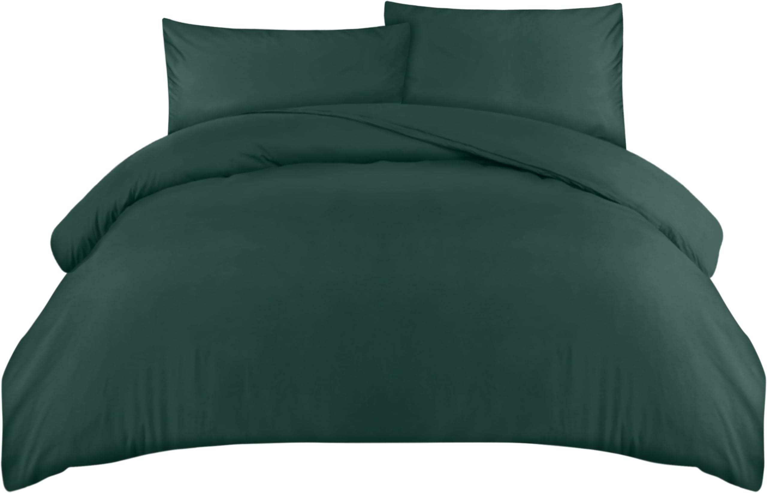 Utopia Bedding Duvet Quilt Cover Set with Pillow cases, Double - Soft Microfibre Polyester (Emerald)