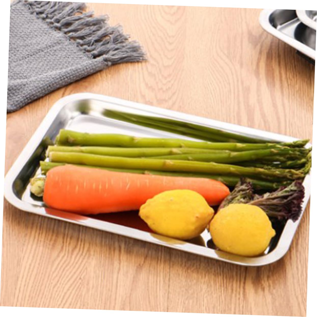 GRIRIW 4pcs Stainless Steel Plates Dinner Dishes for Self Feeding for Picnics and Outdoor Camping Dishwasher