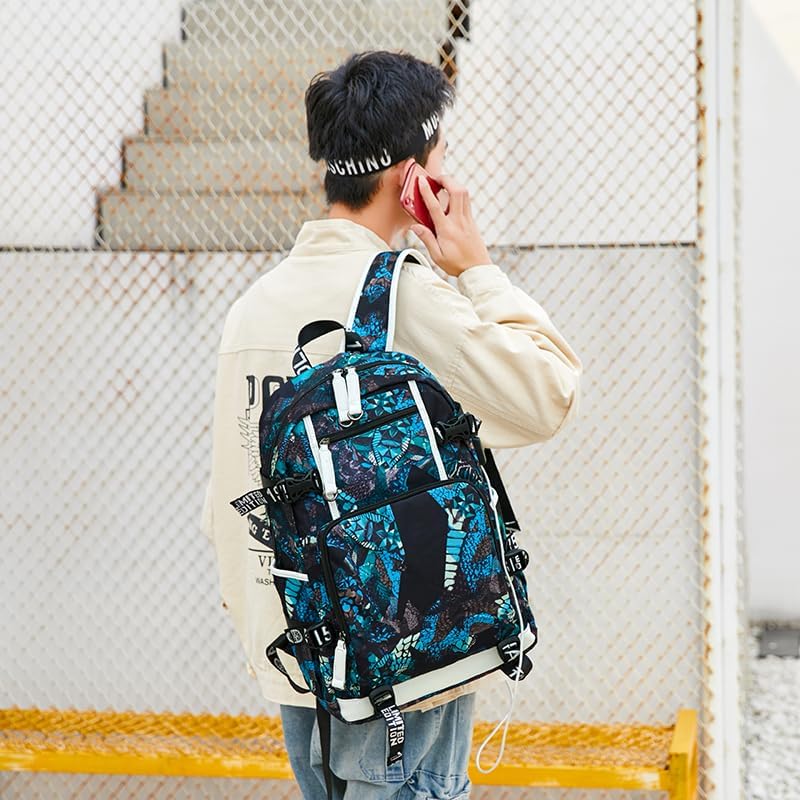 Basketball Player 23 Student School Bag, Laptop Backpack, Ultra-Light Travel Bag, For Men And Women (Blue-Green2) - Image 6