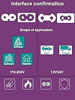 Vista 4 de Buddew Cable de alimentación: cargador de coche de 12/24 V/cargador de pared de 110 a 230 V para el hogar y la oficina, compatible con la lonchera