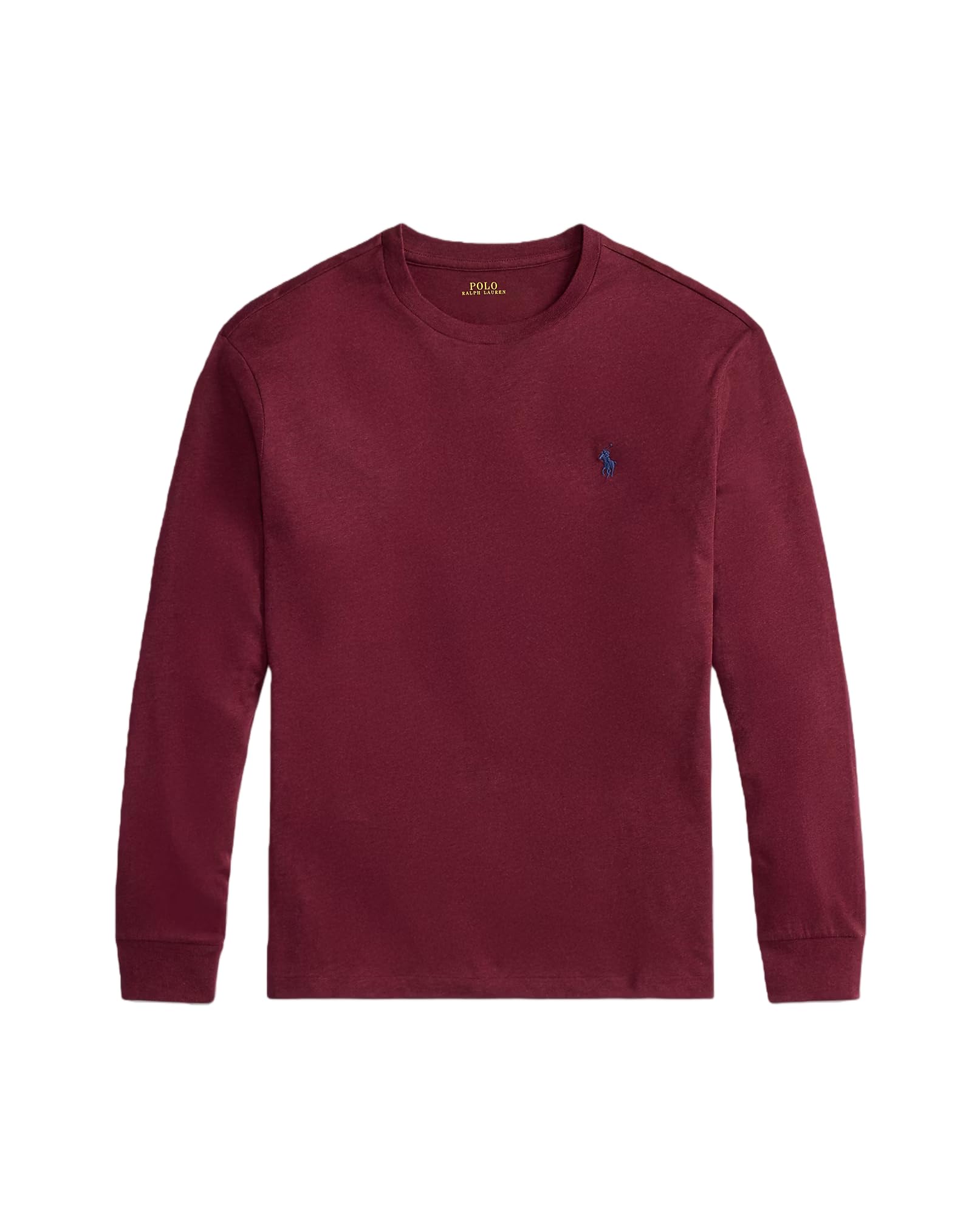 POLO RALPH LAUREN Mens Classic Fit Soft Touch Long-Sleeve Tee, Spring Wine Heather, Large