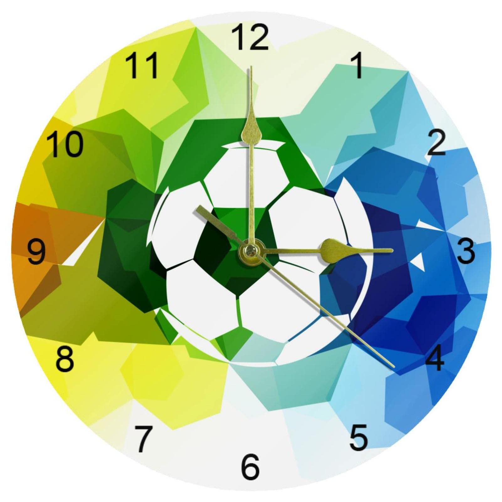 Horloge murale football silencieuse pour décoration de cuisine et bureau