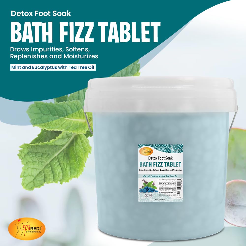 SPA REDI - Bath Fizz Tablets - Mint Scented - 2500 Tablets - 3 Gal Pail