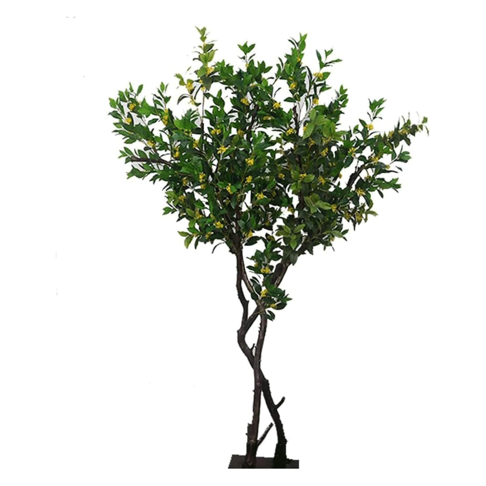 HCZKIUJY Large Artificial Plant Realistic Fake Tree 150cm/4.9 Ft Faux Plant for Indoor Outdoor Artificial Tree with Solid Wood Trunk