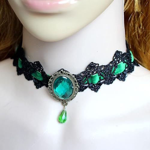 Miniatura 5 de Collares para mujer, joyería de moda, gargantilla gótica vintage trenzada estética con piedras preciosas sintéticas, regalo para mujer, punk,