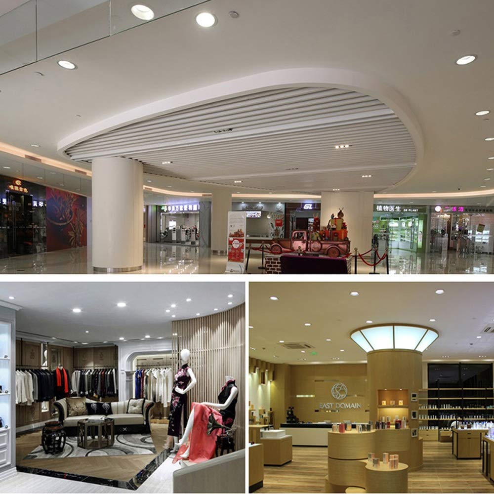 Foco empotrable de Techo, luz de Panel, luz de Estudio empotrada, luz de Techo empotrada para Centro Comercial, luz de Techo LED de 7 W, 9 W y 12 W, 6000 K, Integrado.