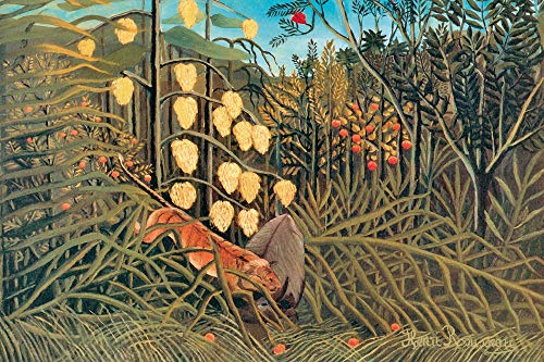 1art1 Henri Rousseau Posters XXL Combat De Tigre Et Buffle, 1891 Affiche 120x80 cm