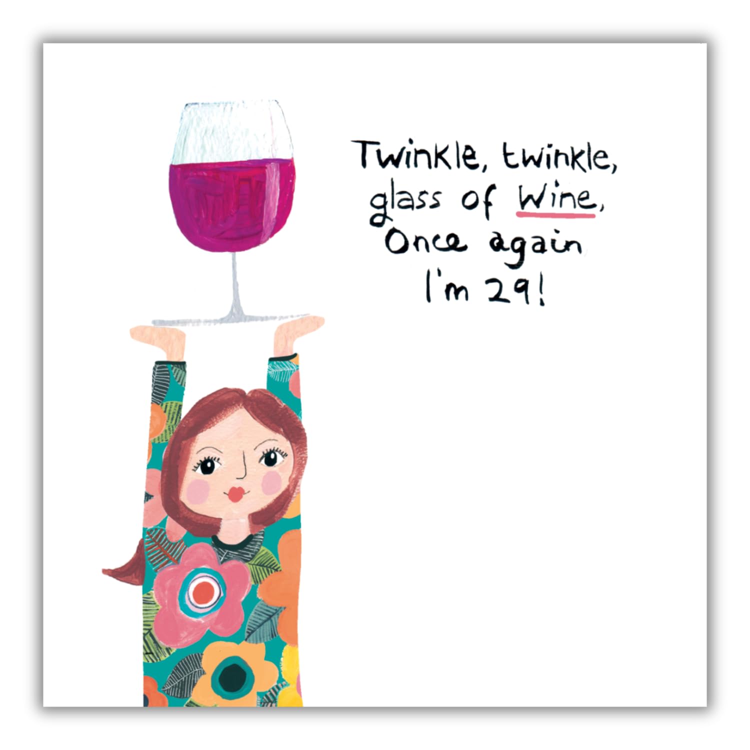 Is It Friday Yet? Birthday Card for Friend, Female Holding Large Glass of Wine!, Multi-coloured