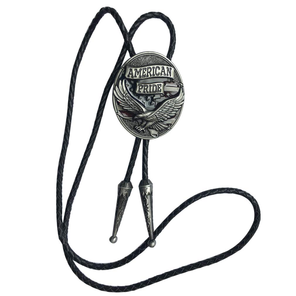 LKMY American Pride Eagle Vintage Style Western Cowboy Bolo Tie Neckties For Men