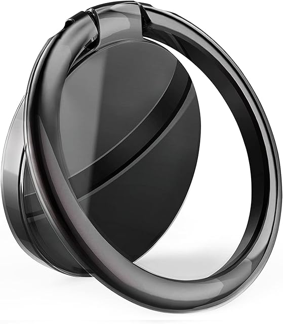 YGKJ Phone Ring Holder, Metal Phone Ring Stand, Universal Mobile Phone Loop 360 Adjustable Cell Phone Finger Grip Compatible With iPhone, Samsung, HUAWEI, LG, Sony and All Smartphones (Black)