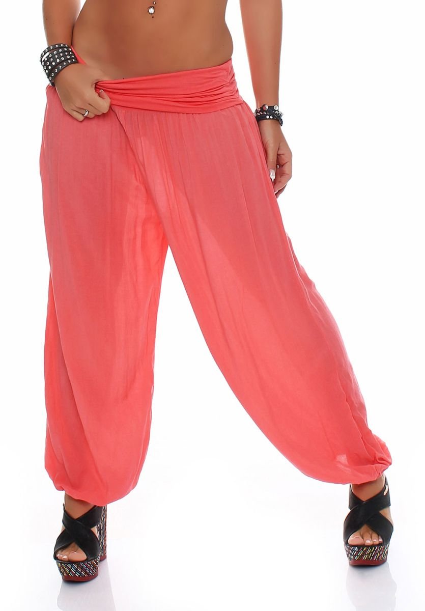 Malito Bloomers Aladin Harem Pants Boyfriend Pants Baggy Yoga 1482 Women One Size (Coral)