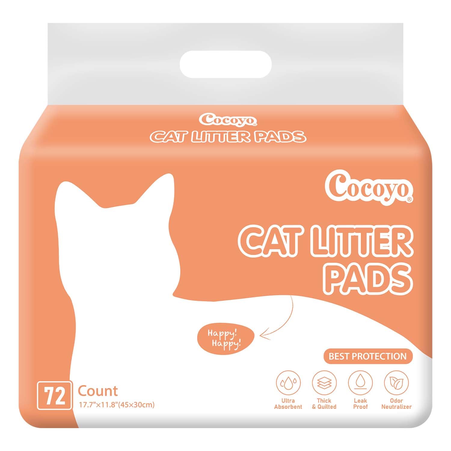 COCOYOCat Litter Pad Refills for Litter Box, 17.7x11.8, 72 Count