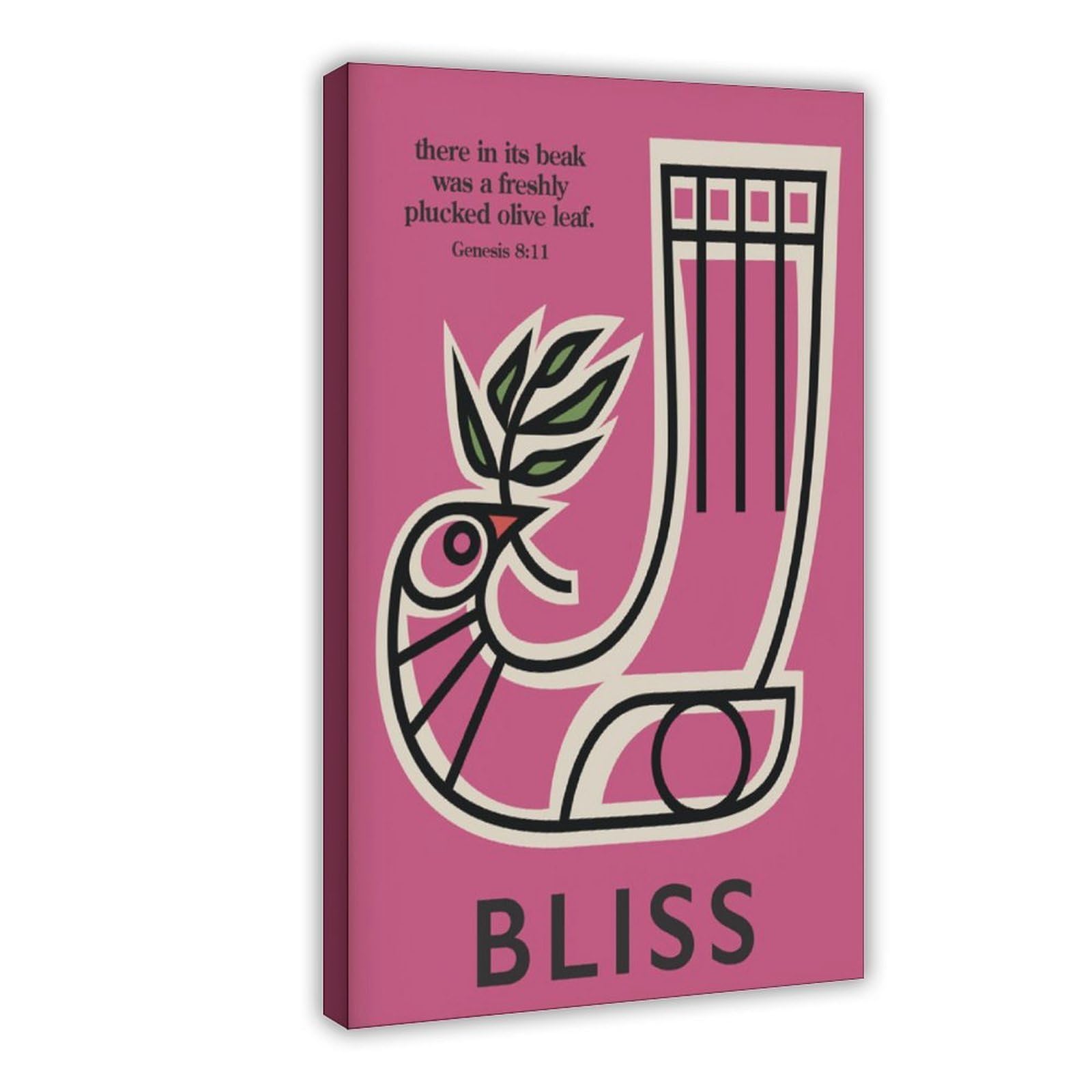 GJtyRFH Dove of BLISS Olive Branch Noah's Ark Bird Mid Century Willi Baum Jewish Canvas Wall Art Posters And Prints Room Aesthetic Bedroom Office Decor 16" L X 24" W