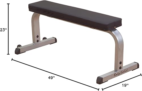 Miniatura 8 de Body-Solid (GFB350B) Banco de pesas plano de 600 libras de capacidad ajustable para entrenamiento de fuerza, estiramiento, ejercicios abdominales y