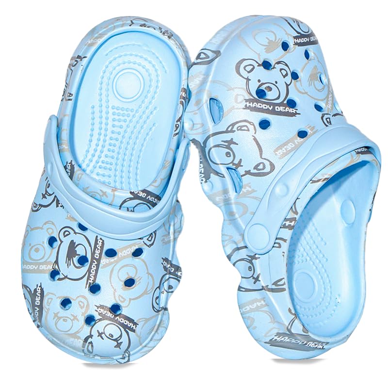 Image of Toddler Clogs for Girls Lightweight Kid Garden Clogs Breathable Slip-on Slides Sandals Slippers Children's Beach Water Shoes (xio LAN, 24)