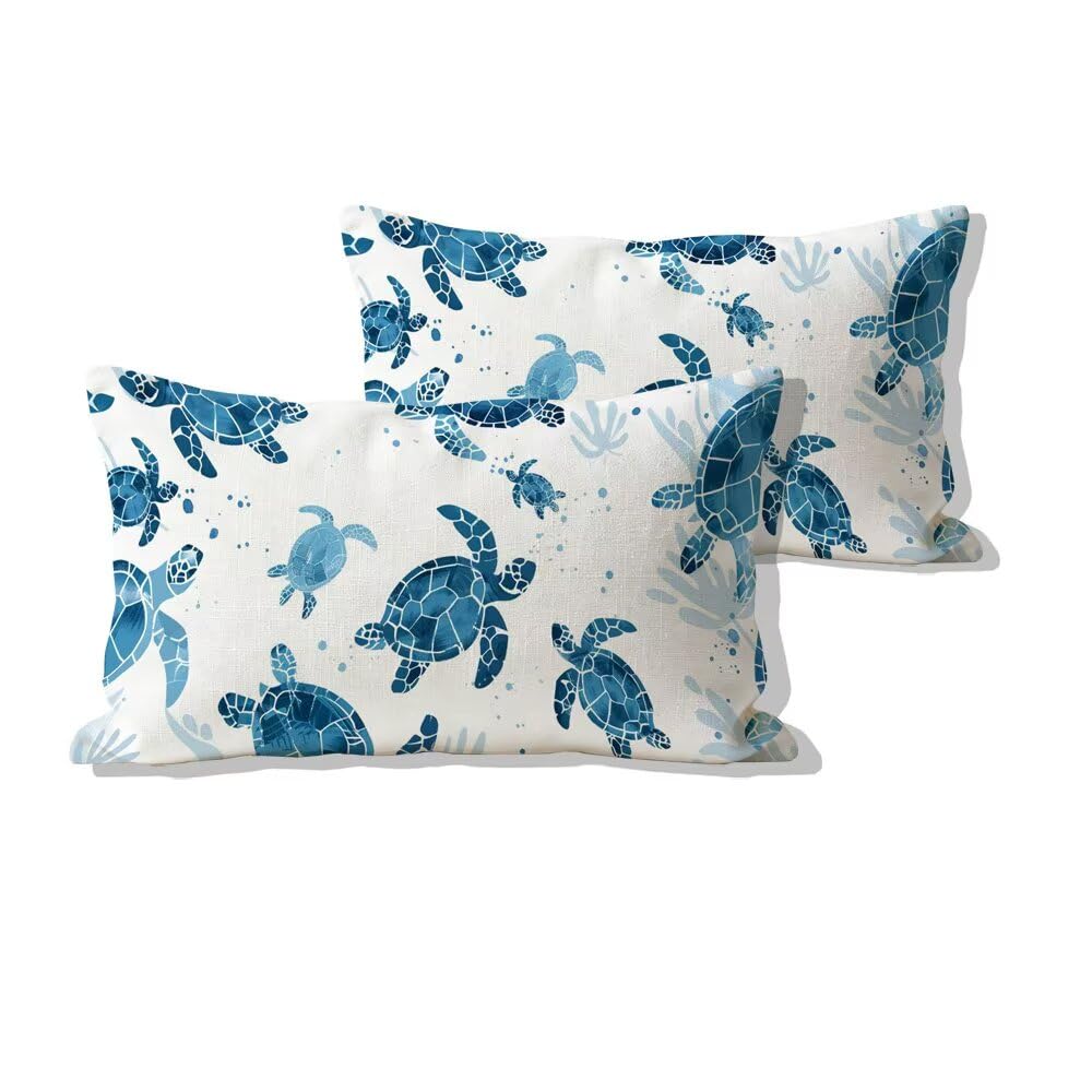 Housses de coussin 50x80cm tortue de mer taie d'oreiller moderne pour décoration salon
