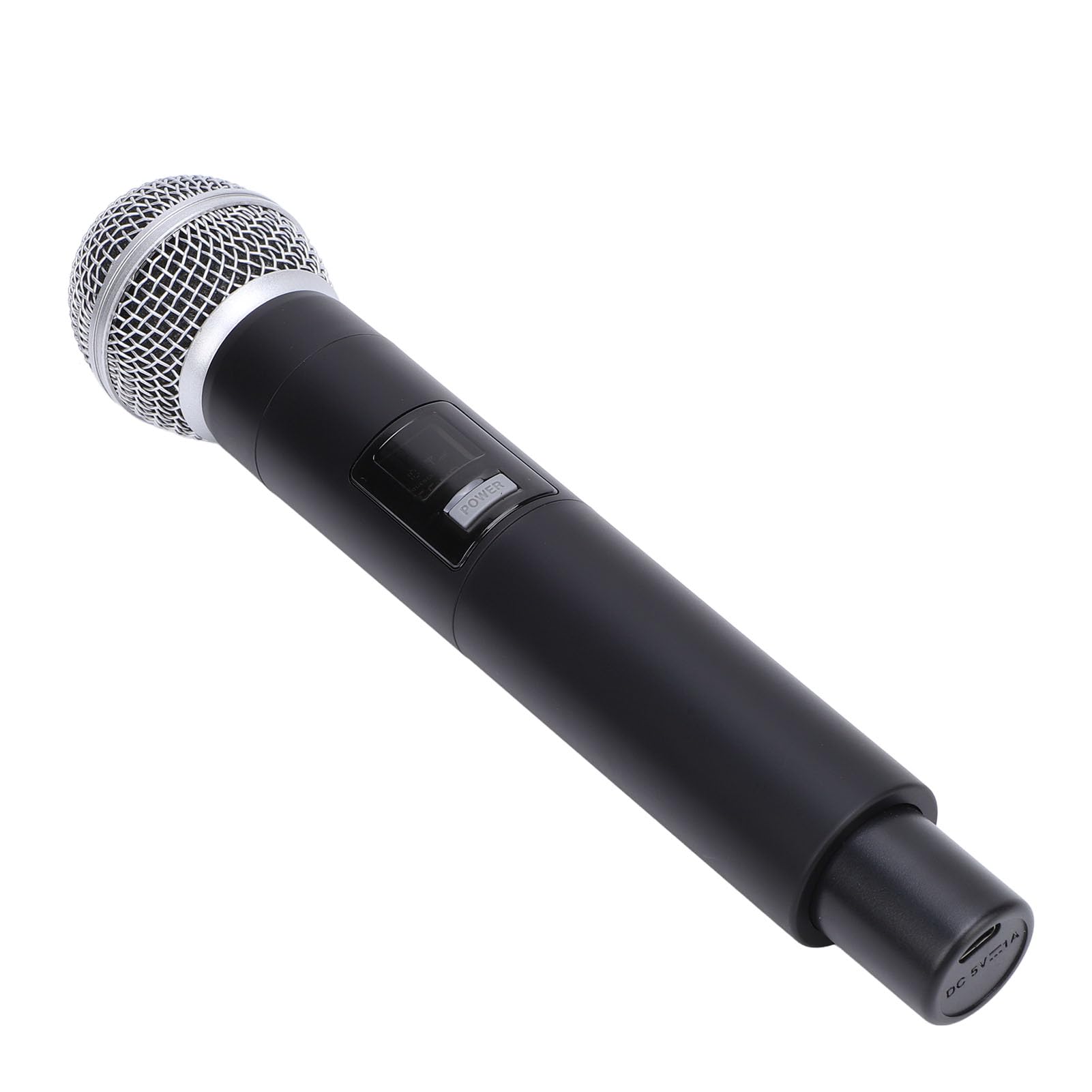Mikrofon Bezprzewodowy Metalowy Ręczny Zestaw Mikrofonów Dynamicznych z redukcją Szumów z Kryształowymi Osłonami i Odbiornikiem do Wykładów ze śpiewem Karaoke