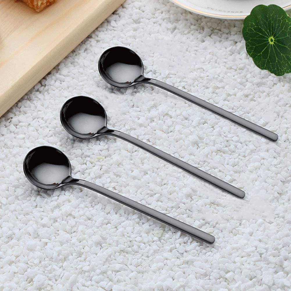 Cucharas de café para postre de 13,5 cm, de acero inoxidable, con mango esmerilado para postre té, helado, azúcar, postre, torta de café, juego de 8