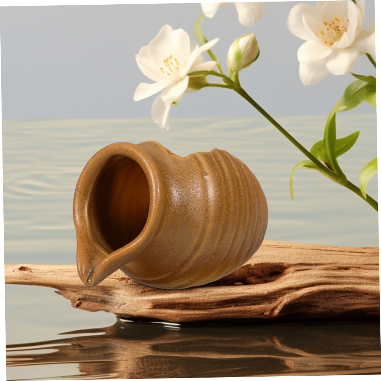 RORPOIR Circulating Waterfall Jar Ceramic Fountain Pot Courtyard Fountain Decor