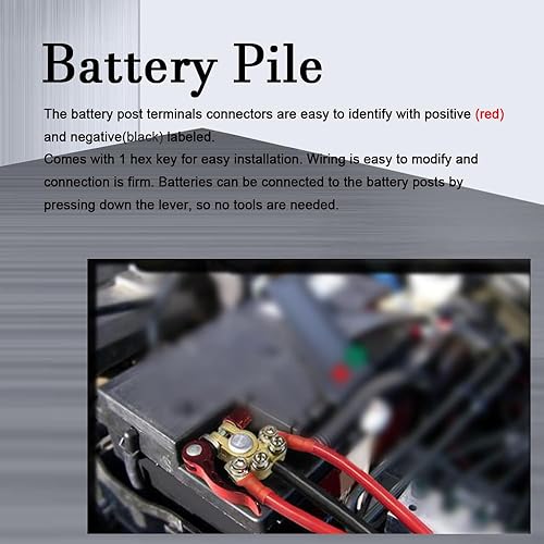 Miniatura 6 de 2 terminales de batería automotriz, conector de liberación rápida, conector de terminal de batería de automóvil, práctico conector de terminal,