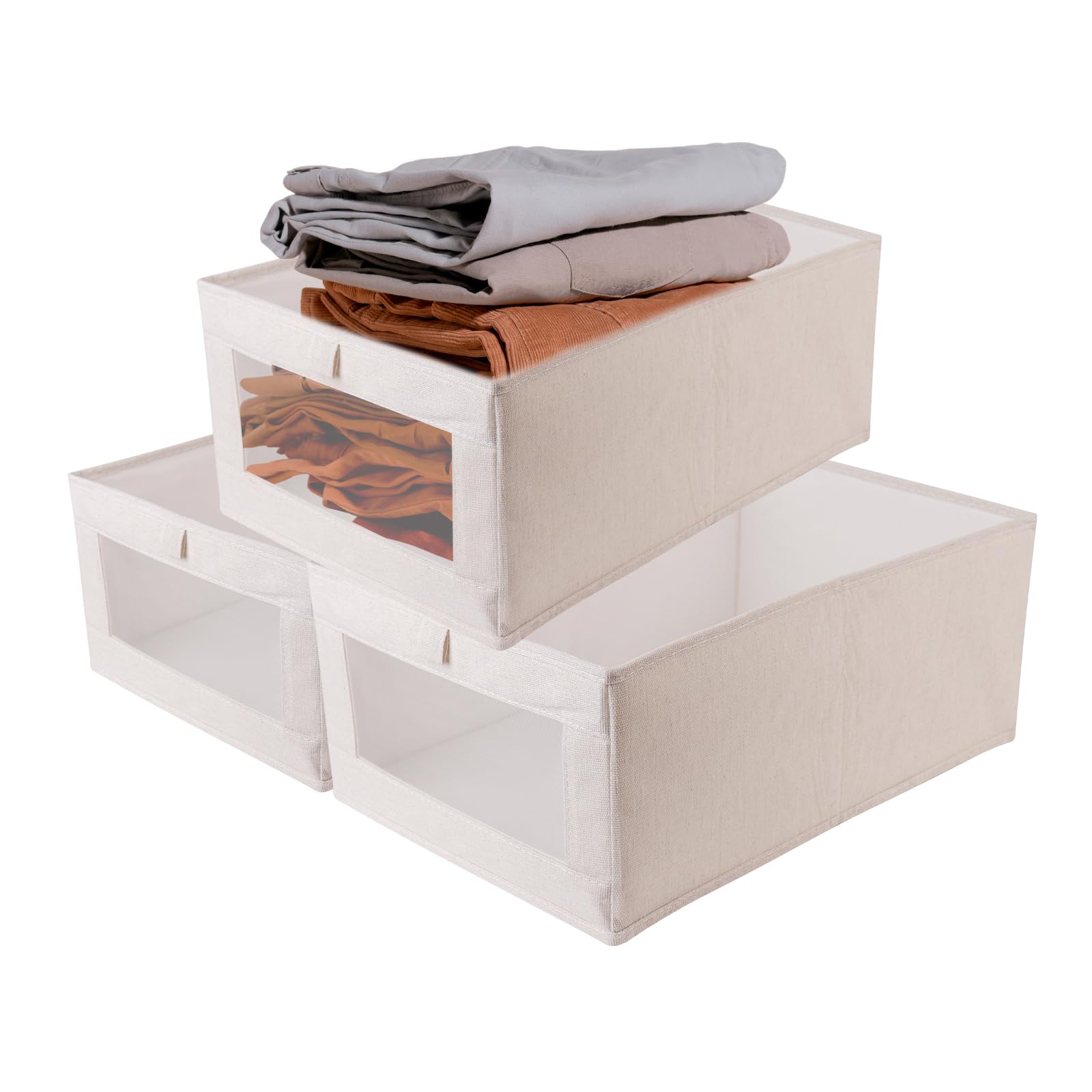 Sosayet Lot de 4 Boîtes de Rangement Pliables en Tissu 30 x 30 x 30 cm