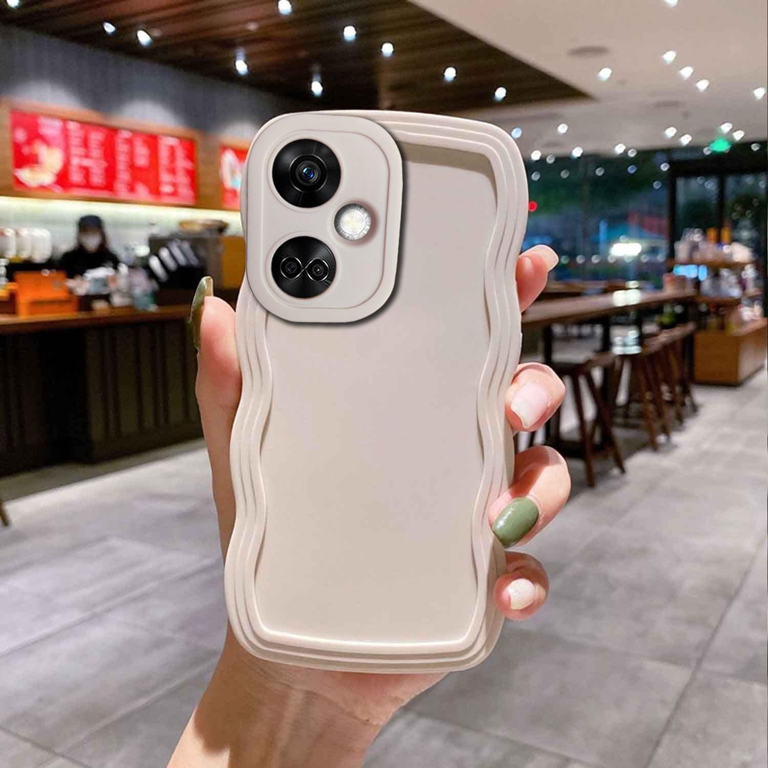 KC Back Cover for Oneplus Nord CE 3 5G - Curly Wave Shape Shockproof Bumper Soft Silicone Case with Camera Protection (White) (B0CLK62HHL) Amazon Price History, Amazon Price Tracker