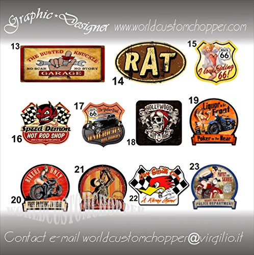 1 adesivo vintage hot rod auto tuning moto custom