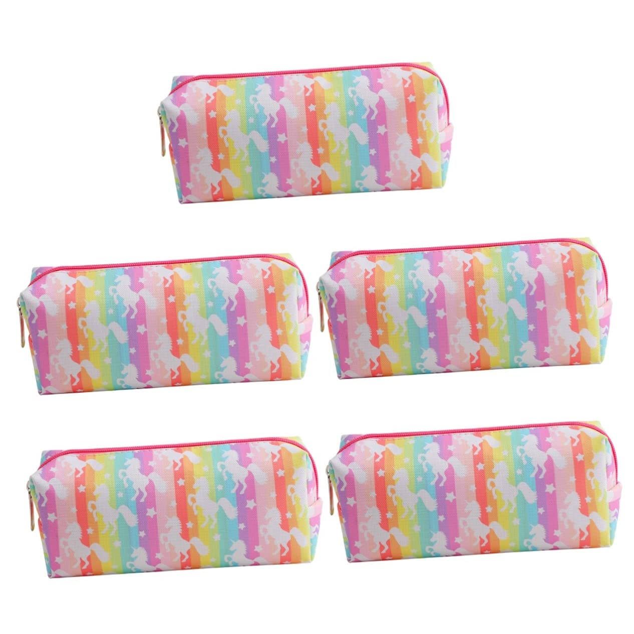 SHINEOFI 5pièces Trousse à Crayons Licorne Couleur avec Capacité Étui De Rangement pour à Et Accessoires Scolaires