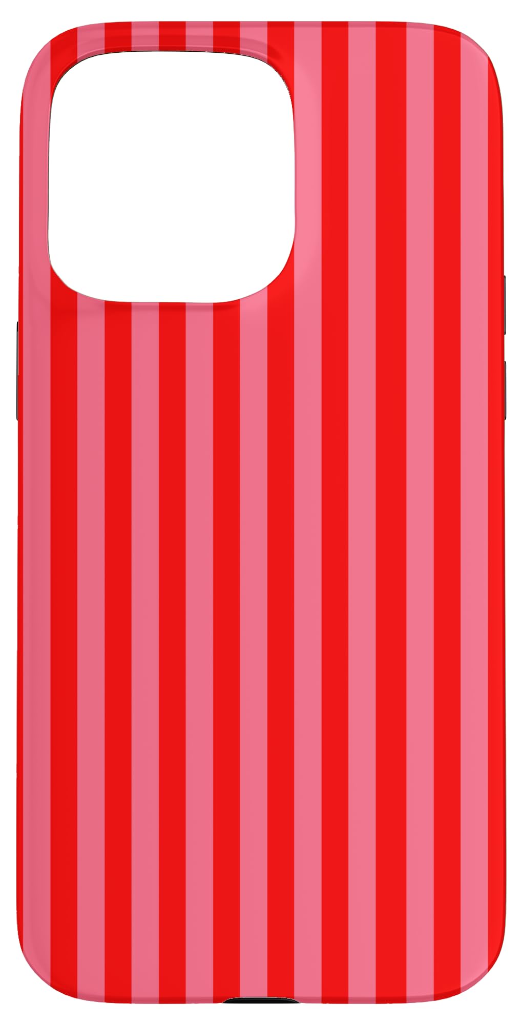 Retro Pink and Red Stripes Geometric Vertical Lines Pattern Case for iPhone 15 Pro Max, Pink, Red