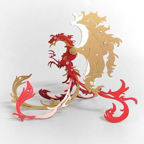 Miniatura 5 de Luminda Rompecabezas de metal 3D para adultos, Mythical Beast Suzaku, kits de modelos de metal 3D, más de 28 piezas de modelos mecánicos de metal,