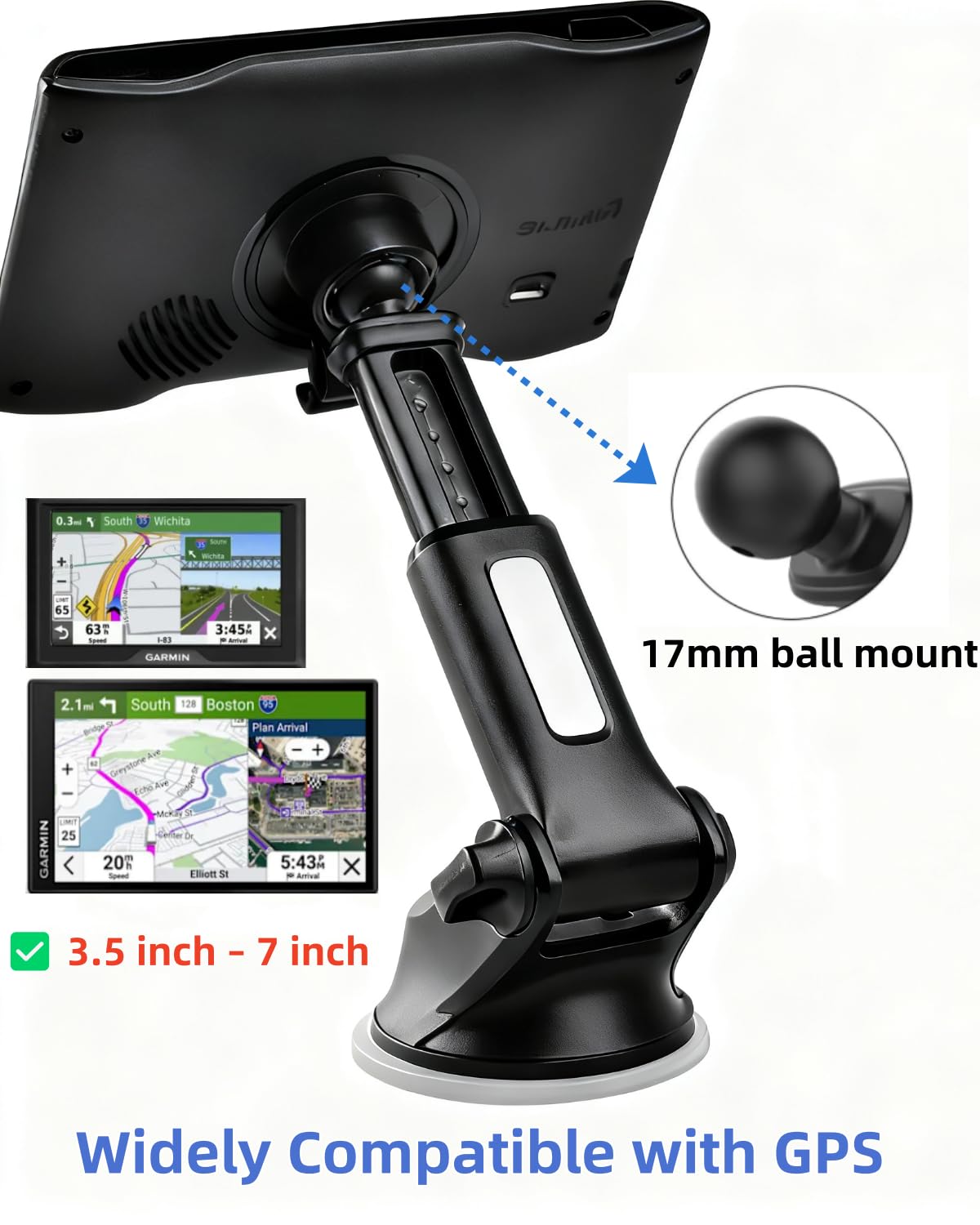 1Zero Soporte de coche con ventosa para monitor portátil