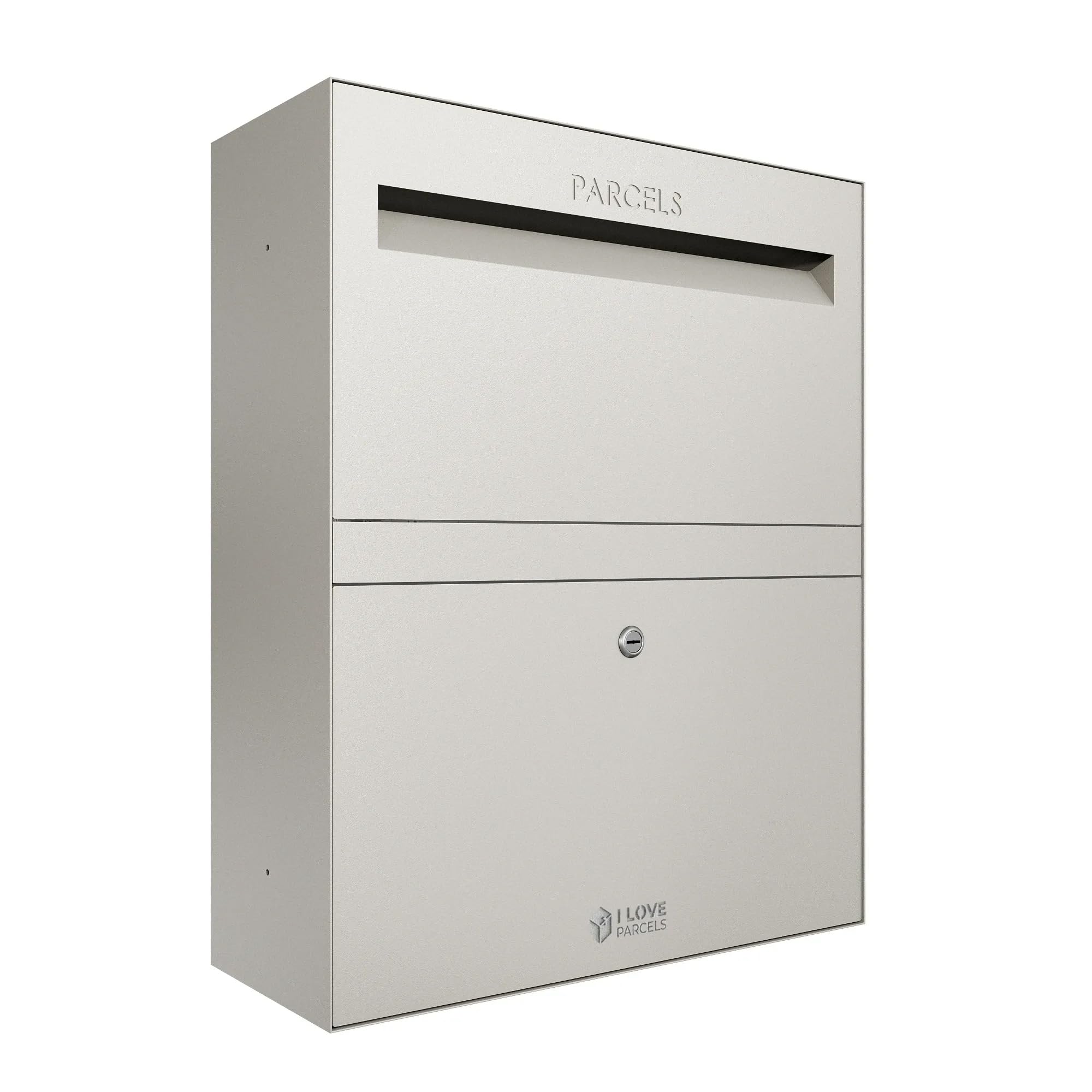 Iloveparcels Pebble Rome Premium Large Parcel Letter Drop Box, Waterproof Safe & Secure Delivery Parcel Box Outdoor, Storage Mail Delivery Box, Post & Letterbox With Key Lock Mounted To Wall, Ral 7032