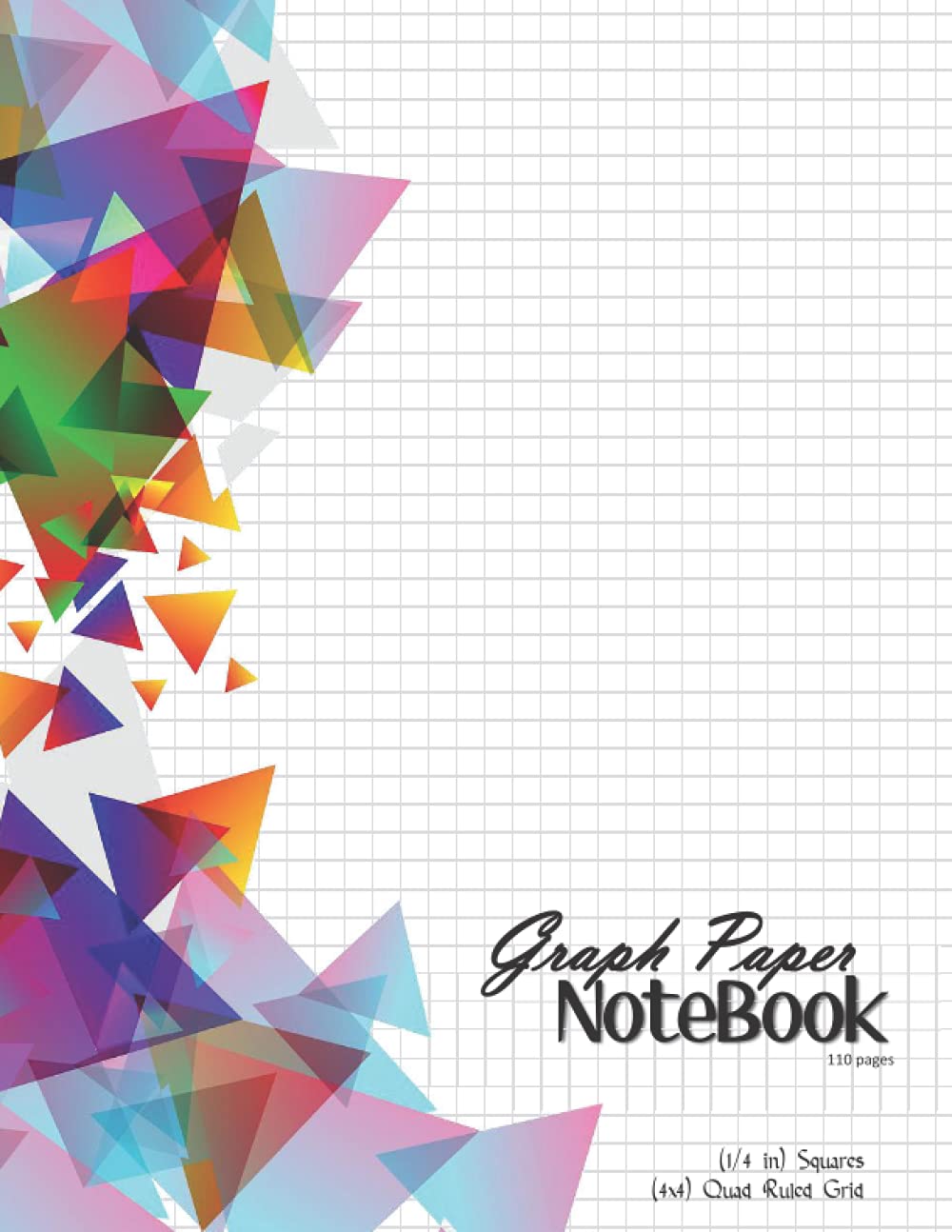 Graph Paper Notebook. (1/4 in) Squares (4x4) Quad Ruled Grid. Light Gray Lines.1-Composite Notebook: Large size at 8.5 x 11 inches.