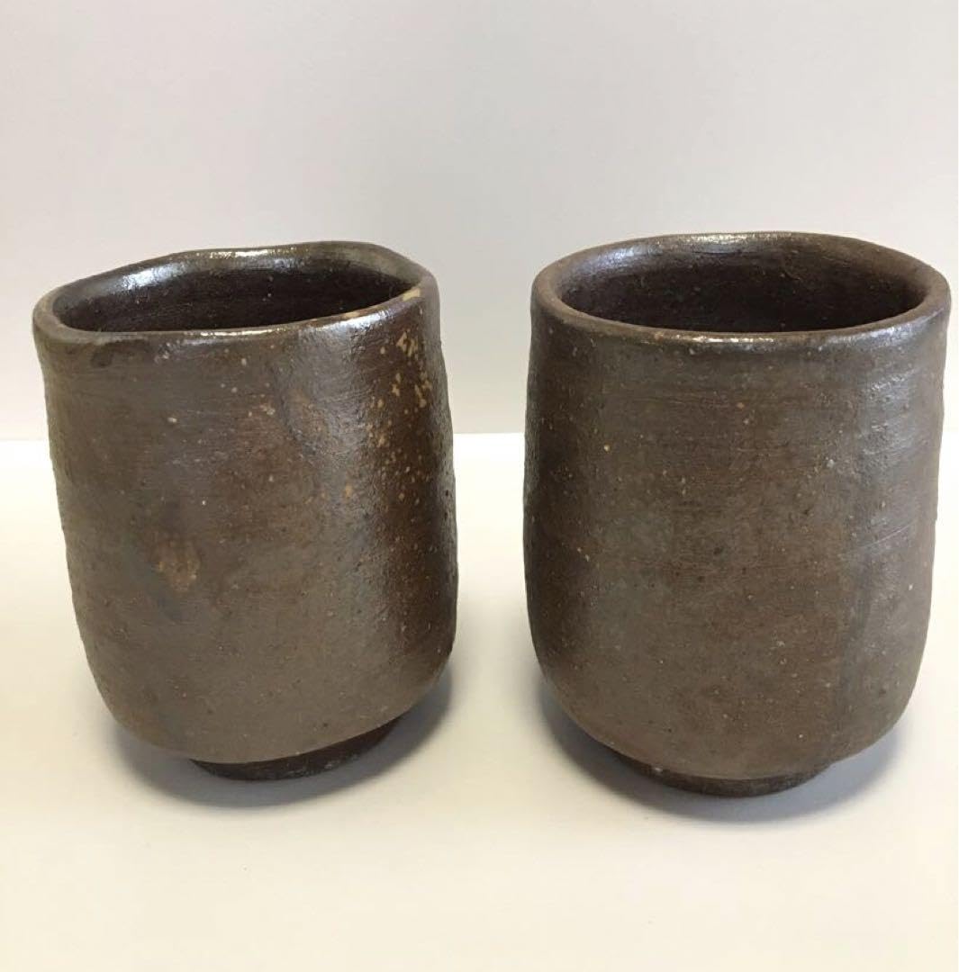 Amazon.co.jp: 備前焼 泰山窯 陶磁器 陶器 湯呑 2客セット : 文房具