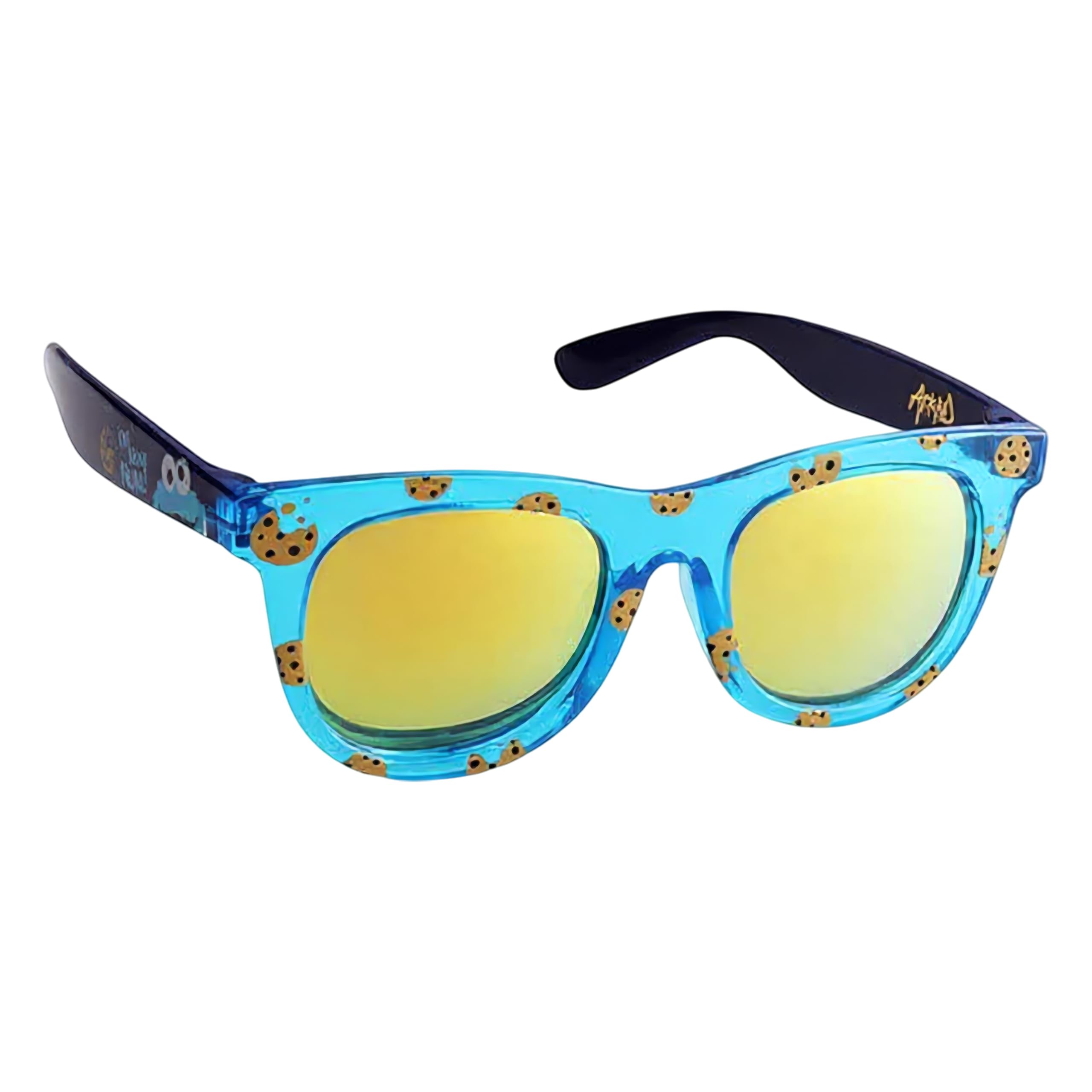 ARKAID Sesame Street Official Cookie Monster Child Sunglasses, UV400 Protection, Blue Cookie Pattern, One Size Fits Most Kids