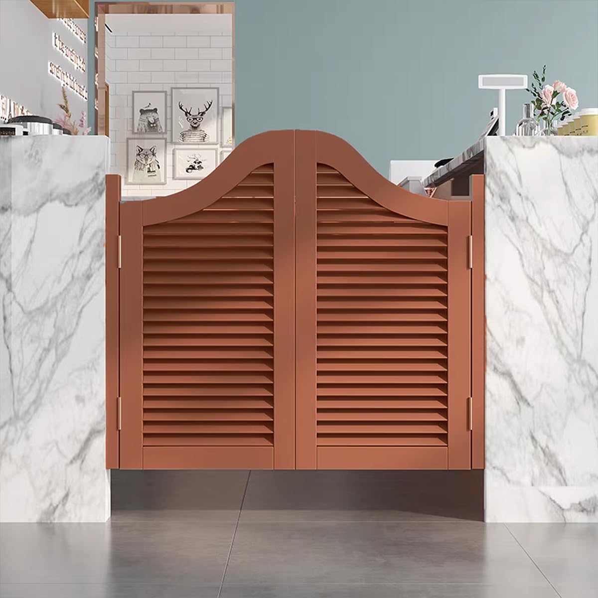 Puerta Vaiven Puertas Batientes para Cafetería, Puertas de Bar de Salón Occidental, Puerta de Media Cintura, Cierre Automático Abatible Bidireccional