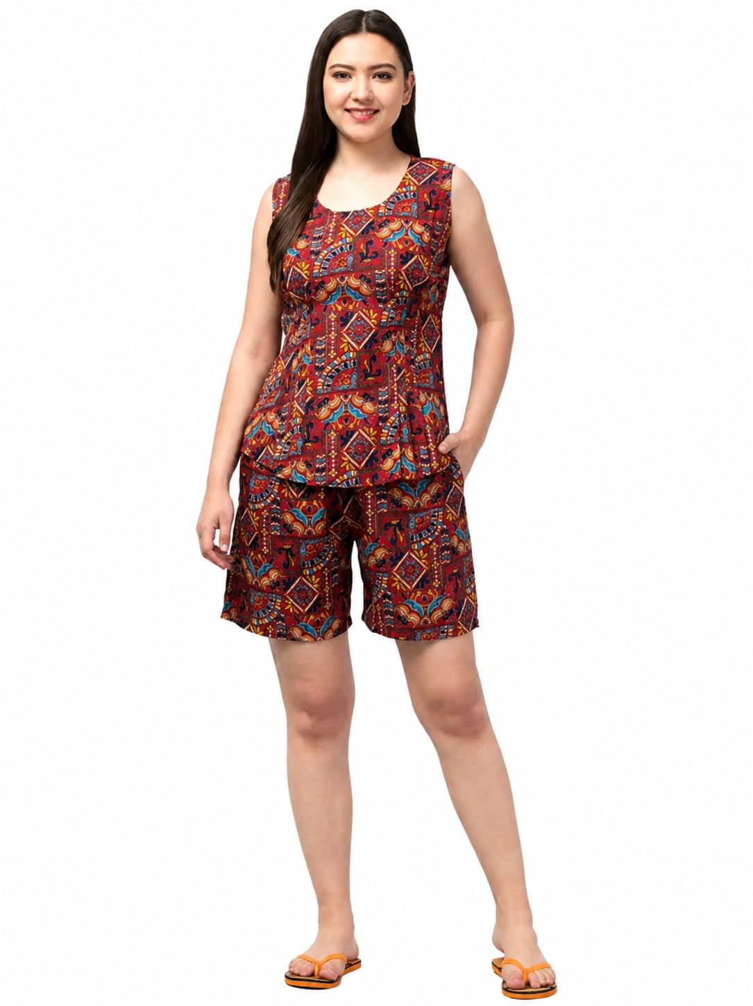 Women's Stylish Retro Printed Crepe Co-Ord Set-picture-13