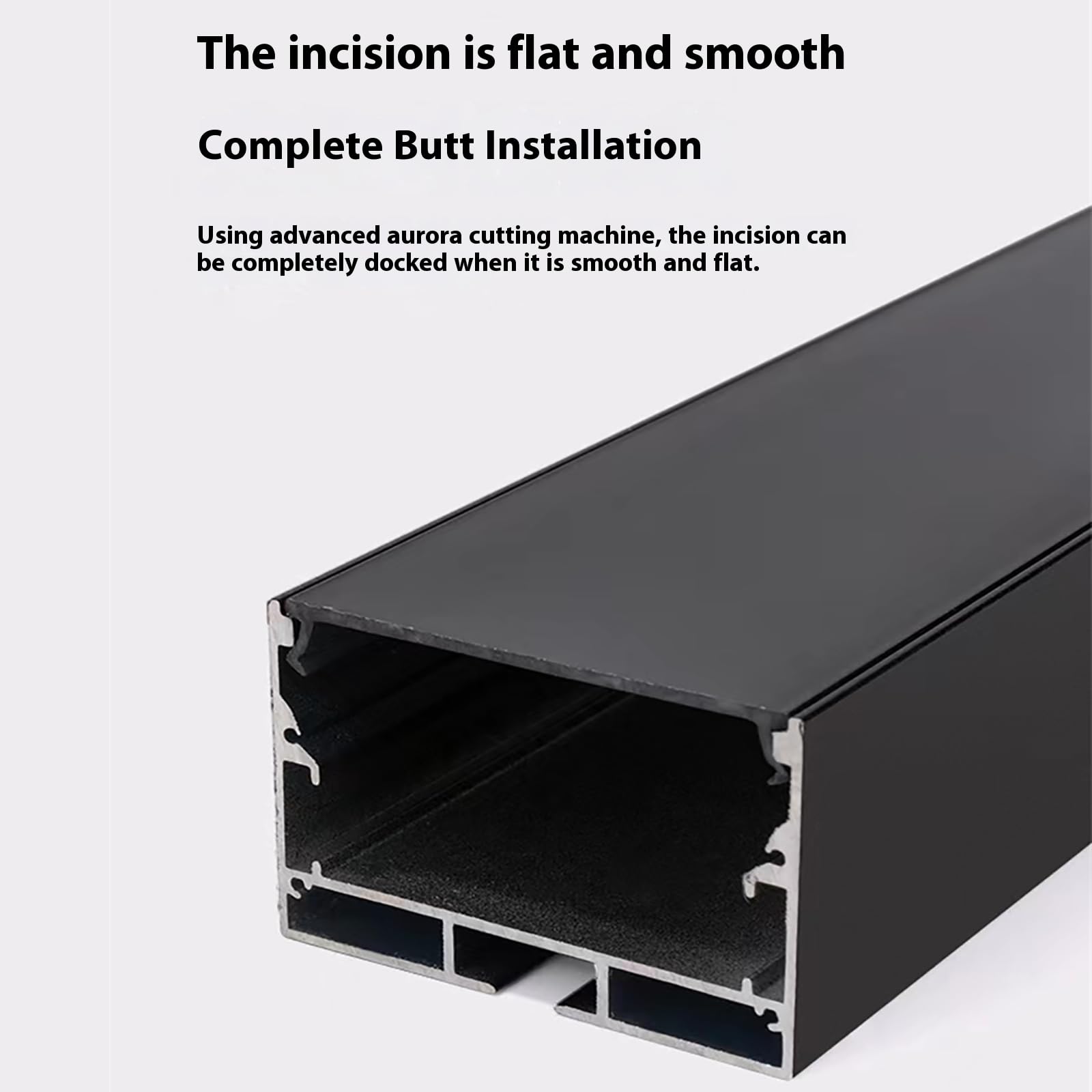 Difusor de Tira LED, Perfil de Aluminio en Forma de U, Color Negro, con Cubierta Blanca lechosa, Conectores para Tiras de Luces, Longitud 6 m,80 * 35 Without Edge