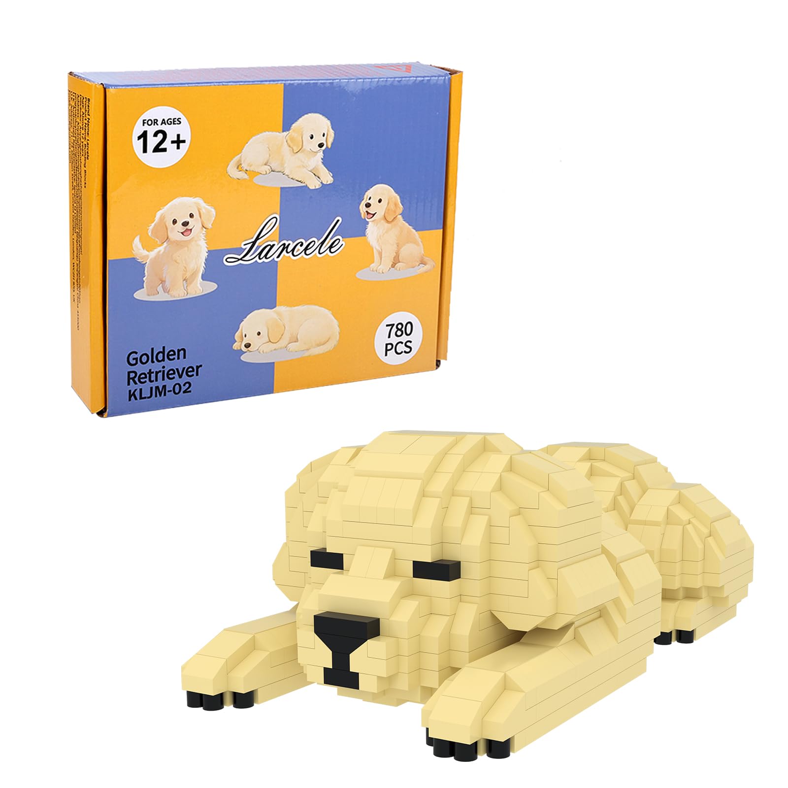 Larcele 780 Pcs Golden Retriever 2 Dog Micro Blocks Set for Kids 8+ KLJM-02
