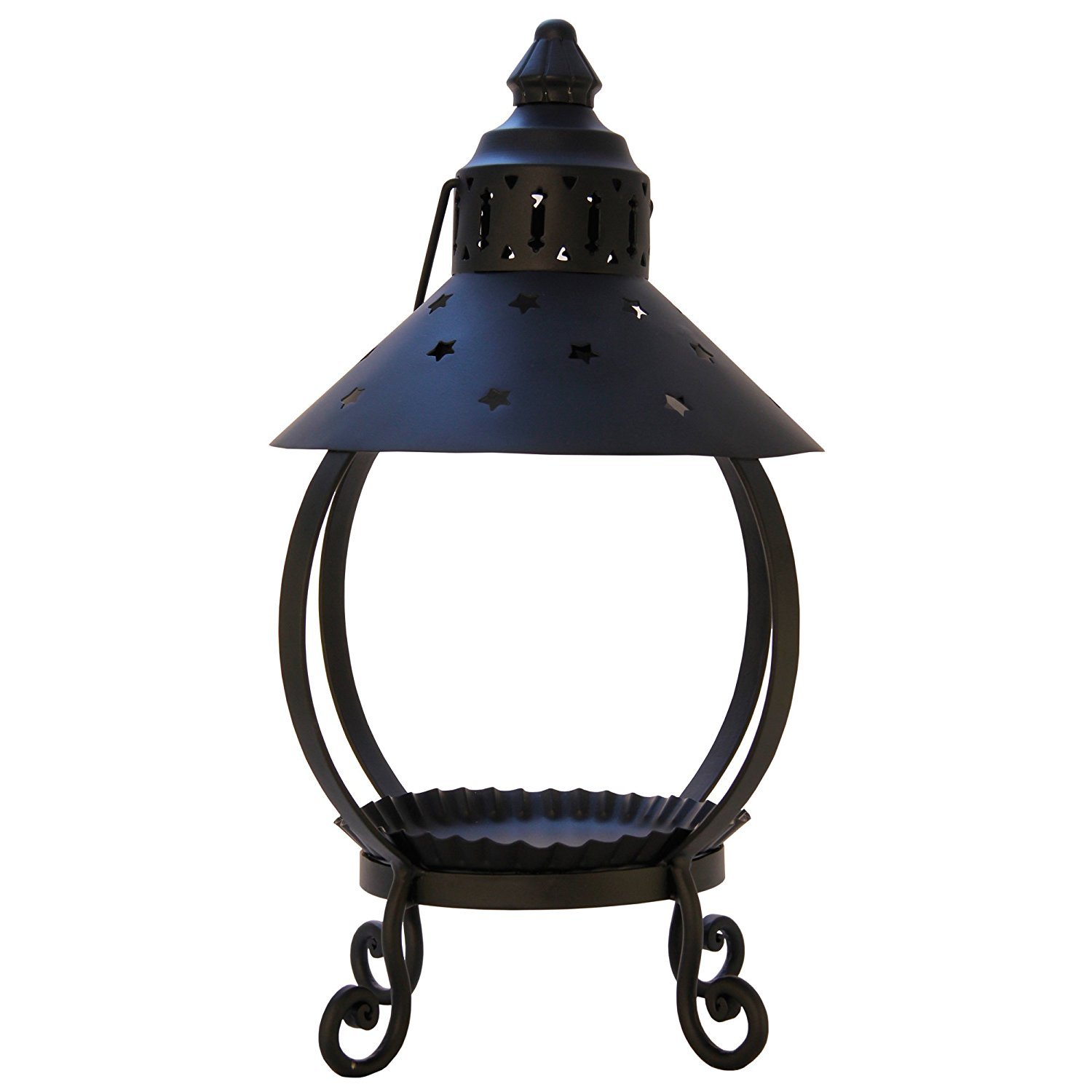A Cheerful Giver Metal Candle Lantern - 13.5" Tall Black Star Lantern Fits Keepers of the Light Baby, Mama, Papa Candles - Rustic Candle Accessories