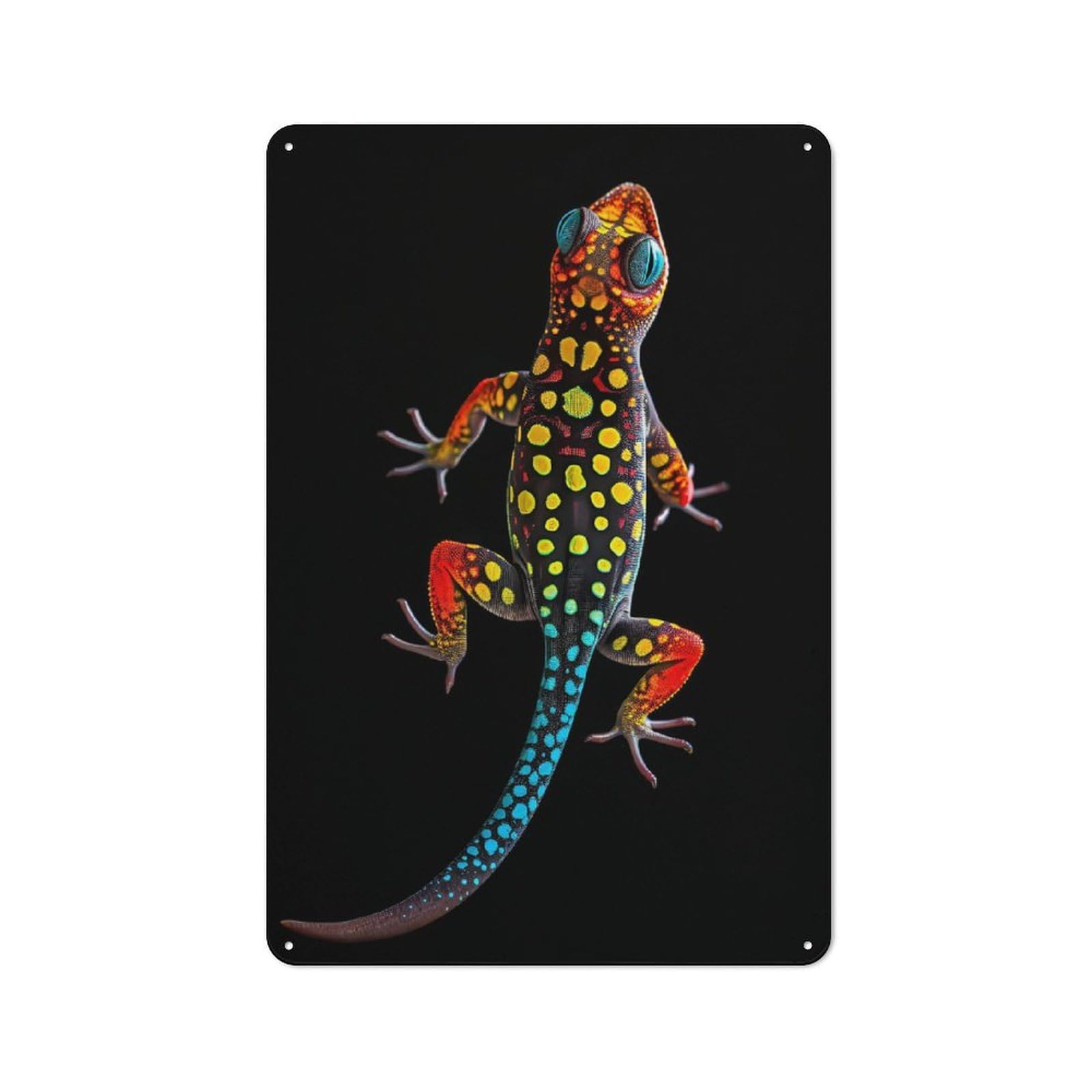 Junmoney Gecko Decorative Tin Plaque With Design 30X20cm, Old Style Bar Wall Plaque For Bar, Kitchen, Garage Or Games Room