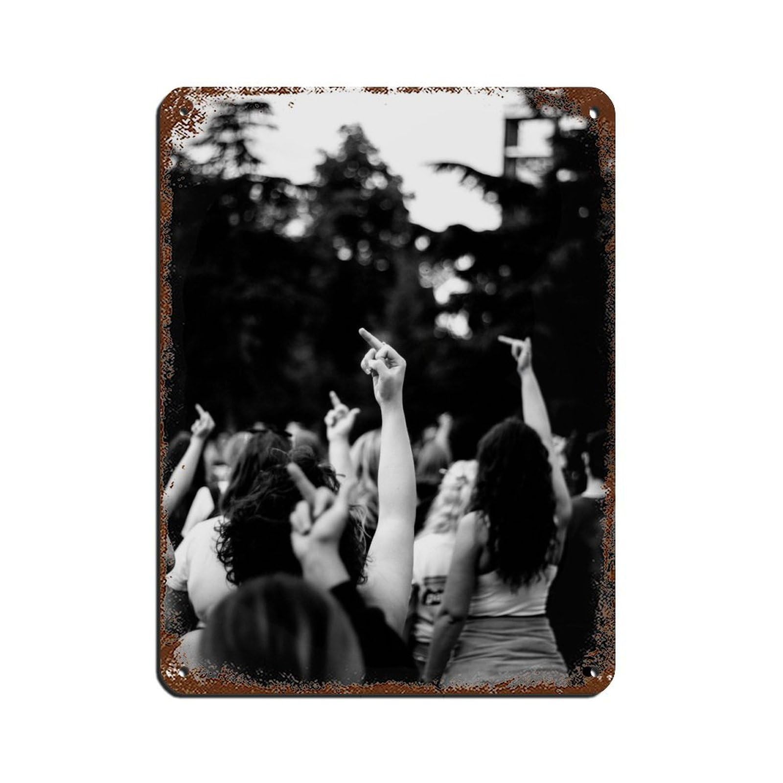 Middle Finger Poster, Feminist Art, Girl Power Tin Sign Vintage Metal Pub Club Cafe Bar Home Wall Art Decoration Poster Retro 12x16inch(30x40cm)