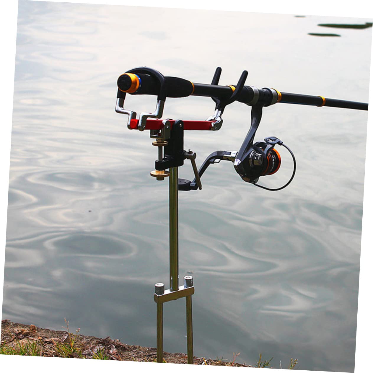 INOOMP Support de Canne à Pêche au Sol Facile à Installer Orientable en Alliage D’aluminium, Léger et Pêche en Mer