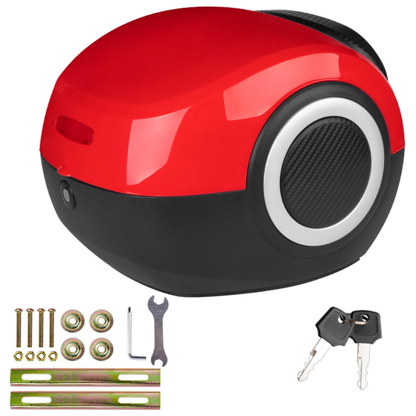KFGISD, With Backrest and Security Lock Motorcycle Tail Box with Mounting Plate and Accessorie ,Motorcycle Top Box(Red)