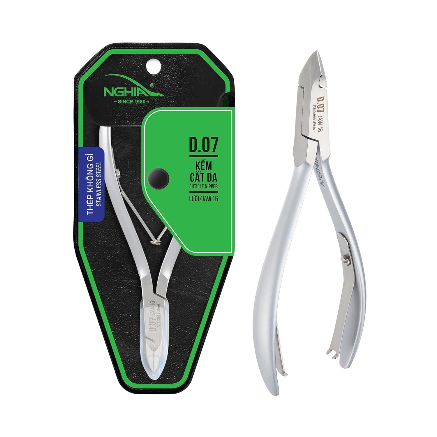 NghiaStainless Steel Cuticle Nipper C-07 (Previously D-07) Jaw 16