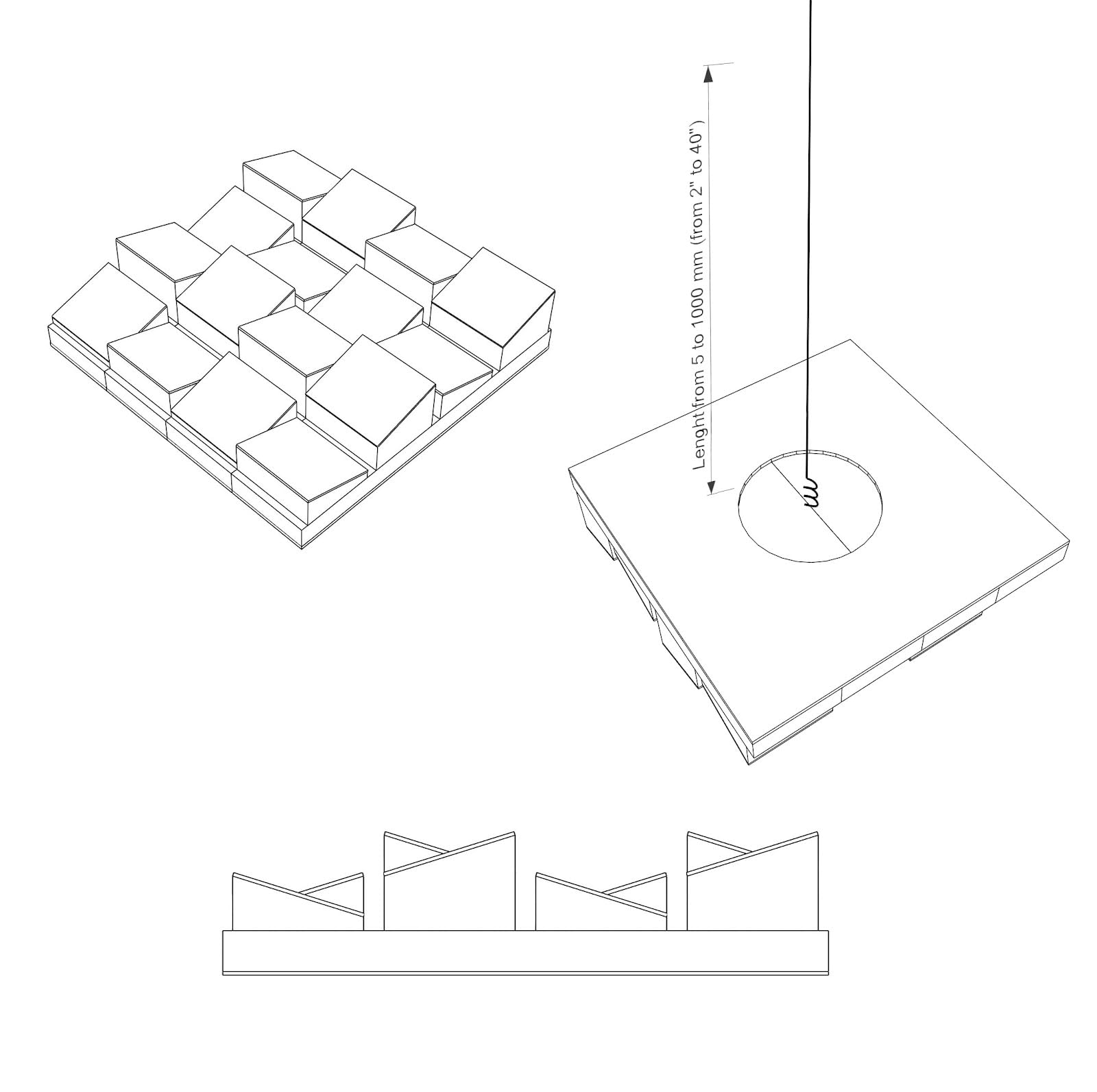 Lot de 4 mini diffuseurs acoustiques de plafond à suspendre | Panneaux 3D HDF avec kit de suspension | Design moderne | Diffuseur de son 3D |23 x 23 cm |Couleur : [Plastique rouge brillant | ZARINITY]