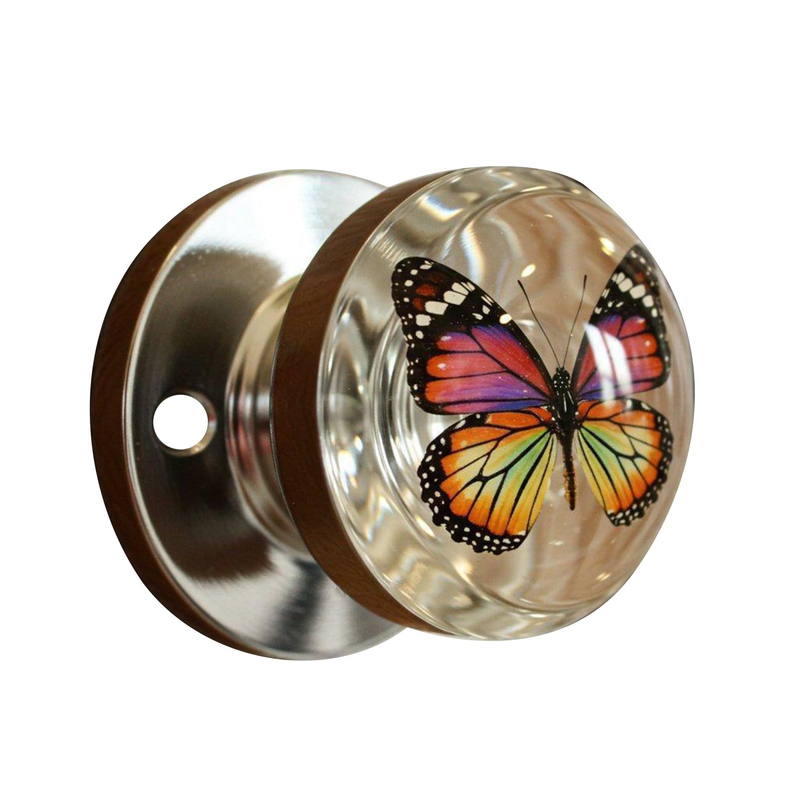 Bendzabl Butterfly Nature Themed Flower Door Knob Retro Styles Round Bedroom Decoration Handcraft Artistics Door Handle Home Renovations Flower Handle