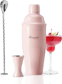 KITESSENSU Cocktail Shaker Set, Stainless Steel Martini Shaker with Bart...