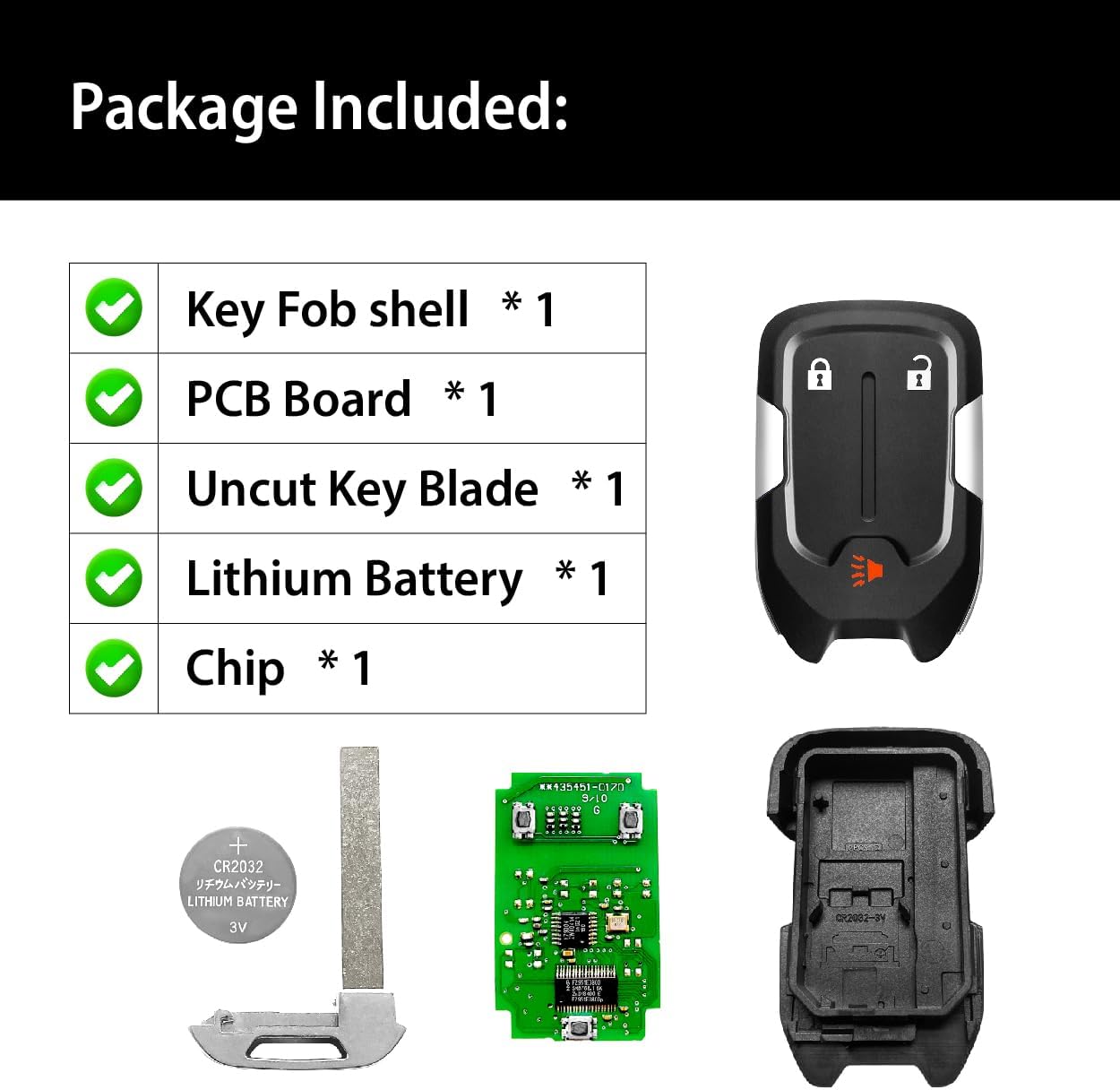 Replacement for 2018 2019 2020 GMC Terrain Yukon Yukon XL Chevrolet Suburban Tahoe Key Fob Remote Control HYQ1AA 3 Buttons 315MHz