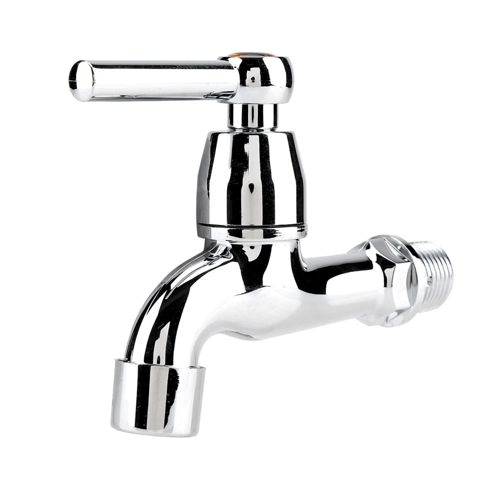 Rubinetto Plastica Cromata per Bagno e Lavanderia | Rubinetto Acqua Fredda Singolo per Lavatrice Vasca e Giardino Esterno | Accessorio Idraulico Multifunzionale